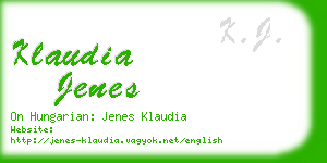 klaudia jenes business card